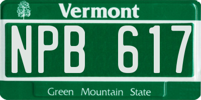 VT license plate NPB617