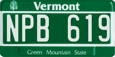 VT license plate NPB619