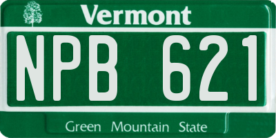 VT license plate NPB621