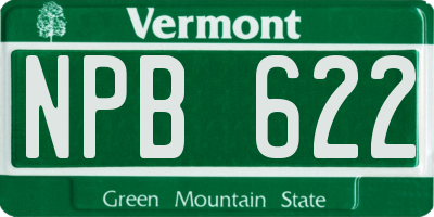 VT license plate NPB622