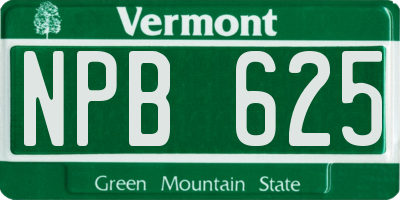 VT license plate NPB625