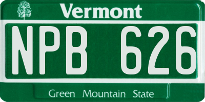 VT license plate NPB626