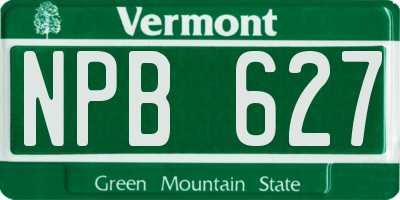 VT license plate NPB627
