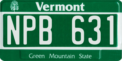 VT license plate NPB631