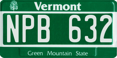 VT license plate NPB632