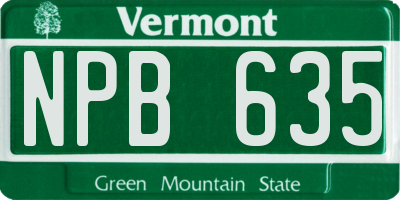 VT license plate NPB635