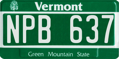 VT license plate NPB637