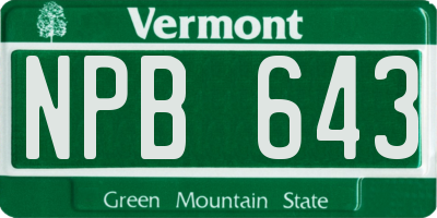 VT license plate NPB643