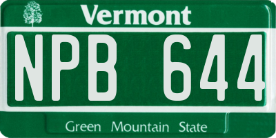 VT license plate NPB644