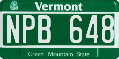VT license plate NPB648