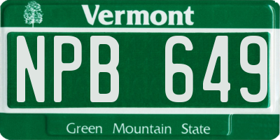 VT license plate NPB649