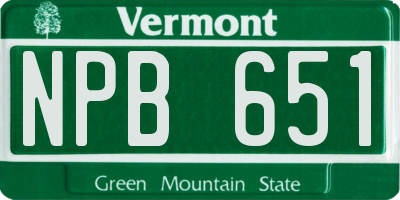 VT license plate NPB651