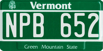 VT license plate NPB652