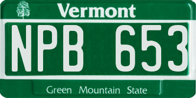 VT license plate NPB653