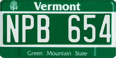 VT license plate NPB654