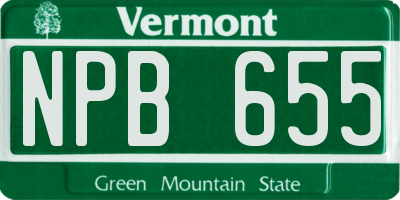 VT license plate NPB655