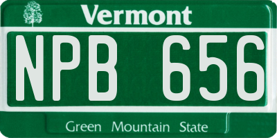 VT license plate NPB656