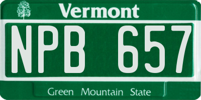 VT license plate NPB657