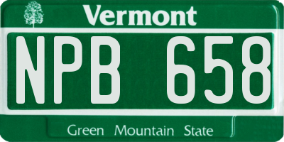 VT license plate NPB658