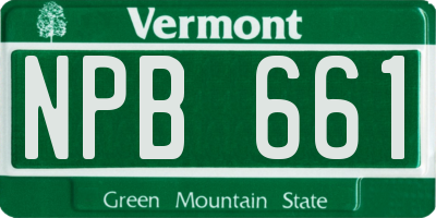VT license plate NPB661