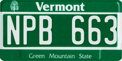 VT license plate NPB663