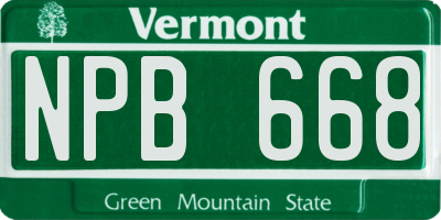 VT license plate NPB668
