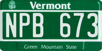 VT license plate NPB673