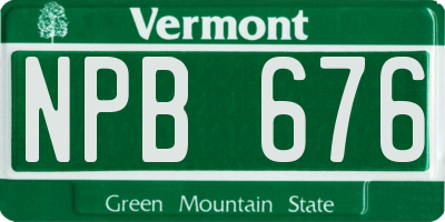 VT license plate NPB676