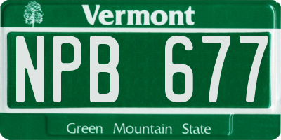 VT license plate NPB677