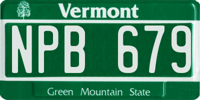 VT license plate NPB679