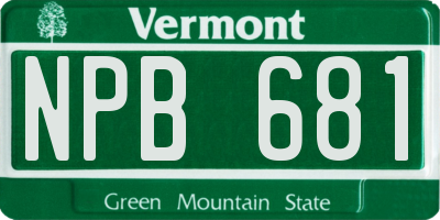 VT license plate NPB681