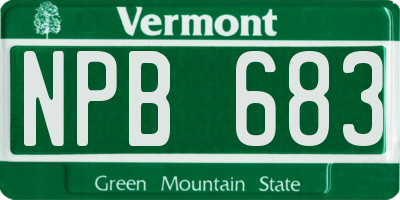 VT license plate NPB683