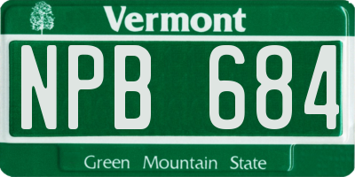 VT license plate NPB684