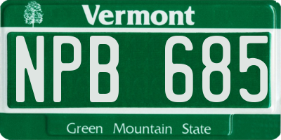 VT license plate NPB685