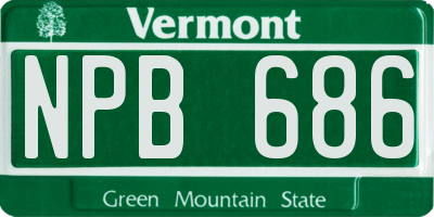 VT license plate NPB686