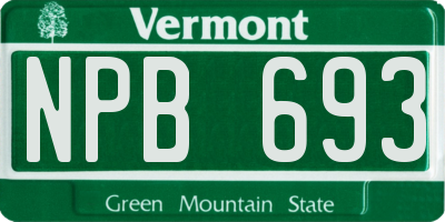 VT license plate NPB693