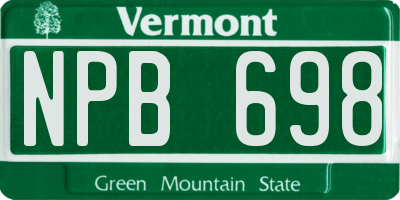 VT license plate NPB698