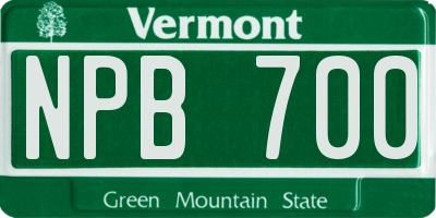 VT license plate NPB700