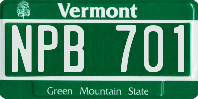 VT license plate NPB701
