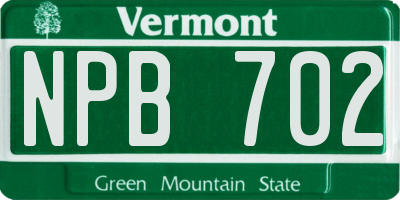 VT license plate NPB702
