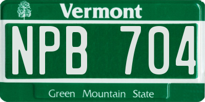 VT license plate NPB704