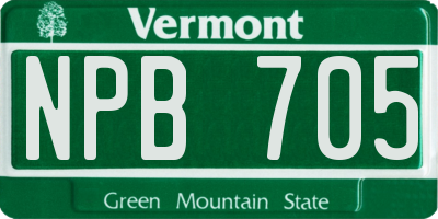 VT license plate NPB705