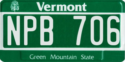 VT license plate NPB706