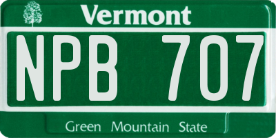 VT license plate NPB707