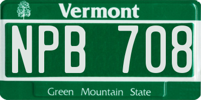 VT license plate NPB708
