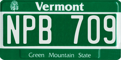 VT license plate NPB709