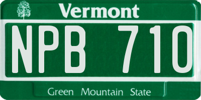 VT license plate NPB710