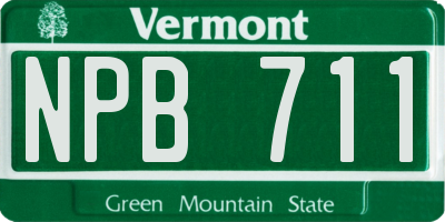 VT license plate NPB711