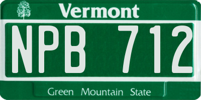 VT license plate NPB712