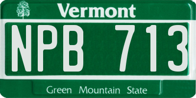 VT license plate NPB713
